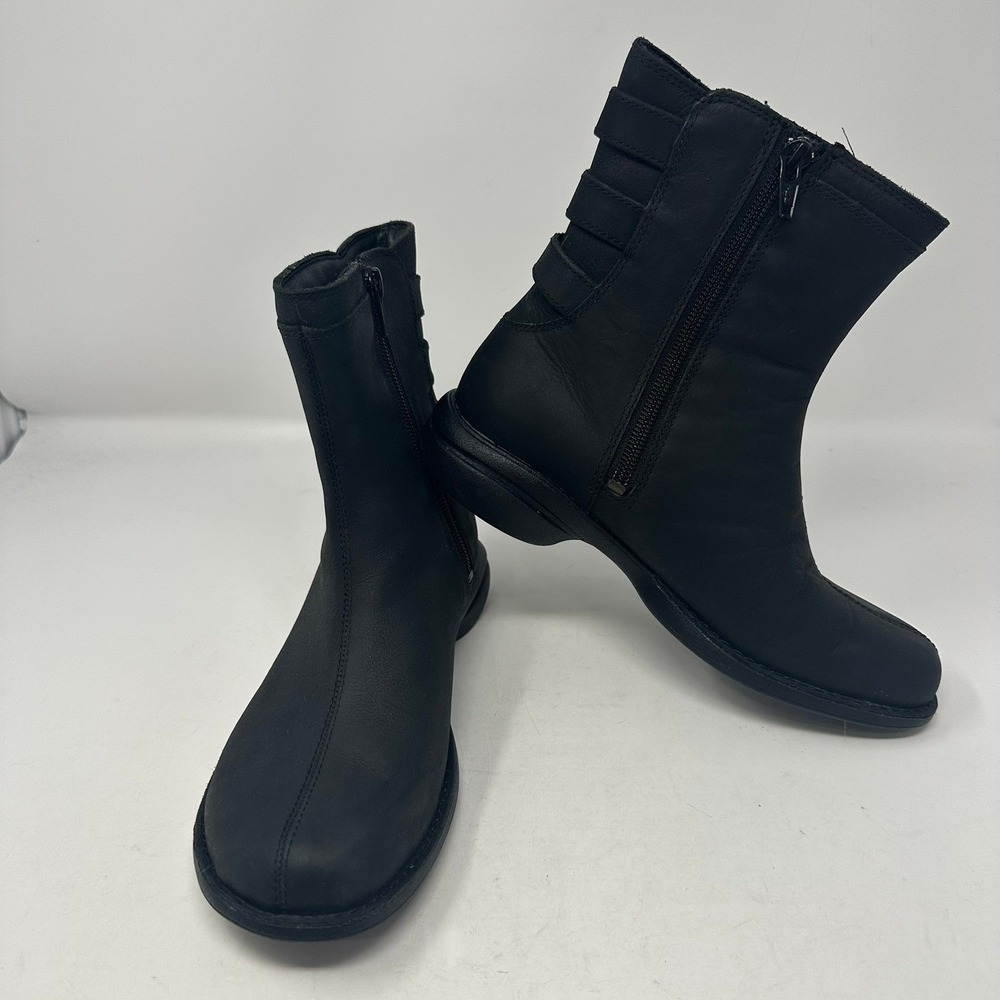 Merrell Boots Womens 6 Black Performance Footwear J69120 Side Zip Leather Strap